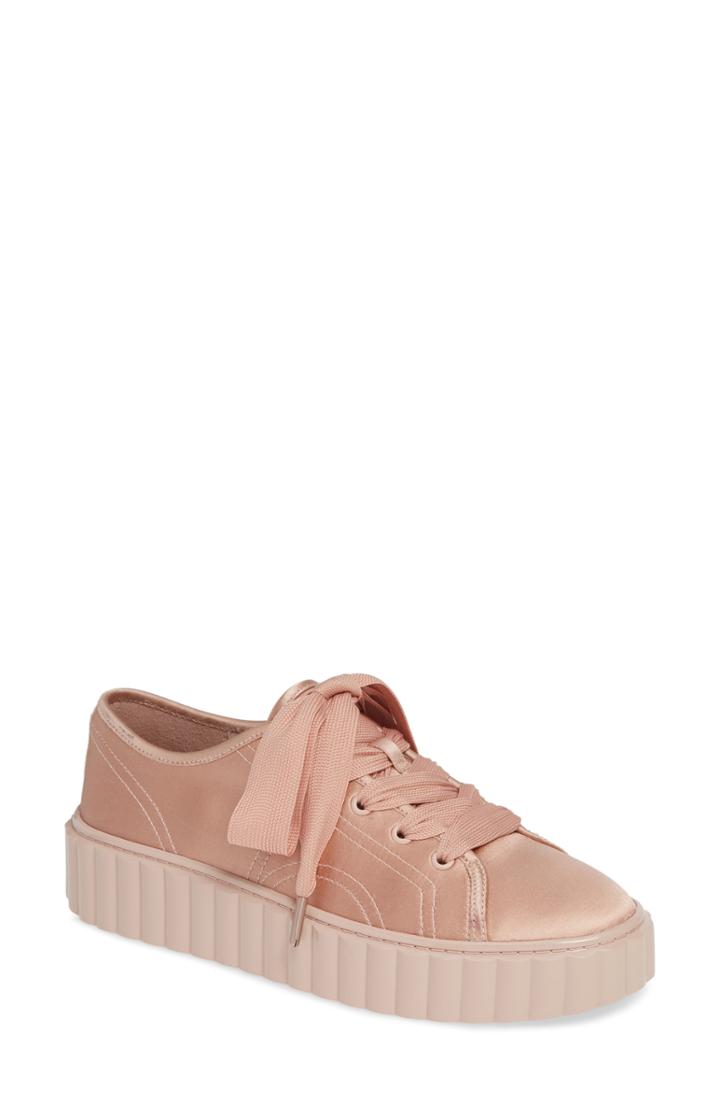 Women's Tory Burch Scallop Cotton & Silk Sneaker .5 M - Pink