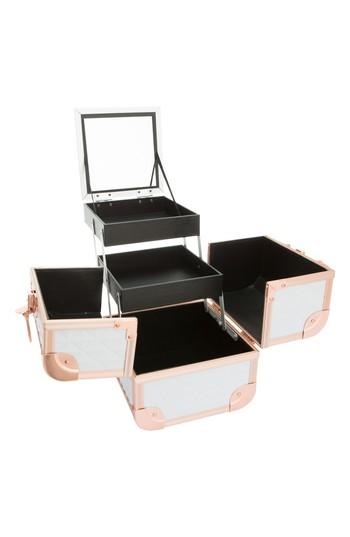 Impressions Vanity Co. Slaycube Travel Case, Size - White Rose Gold Studded