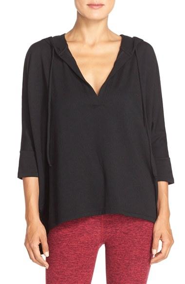Women's Beyond Yoga Poncho Hoodie - Black