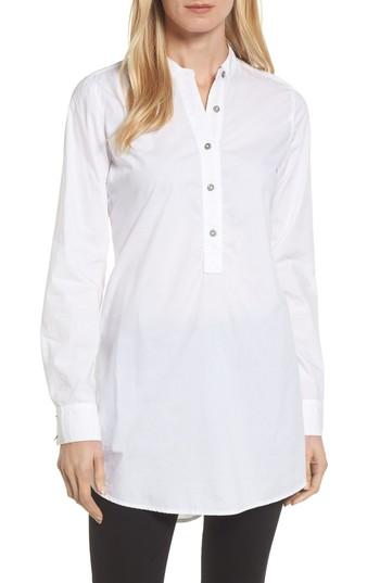 Petite Women's Caslon Popover Tunic Shirt, Size P - White