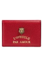Gucci L'aveugle Par Amour Leather Card Case - Red