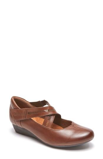 Women's Rockport Cobb Hill 'janet' Mary Jane Wedge .5 M - Brown