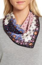 Women's Treasure & Bond Print Silk Neckerchief, Size - Black