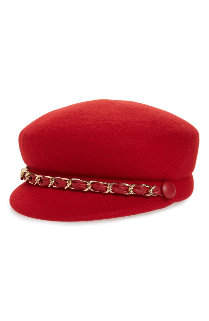 Women's Eugenia Kim Sabrina Wool Baker Boy Cap - Red