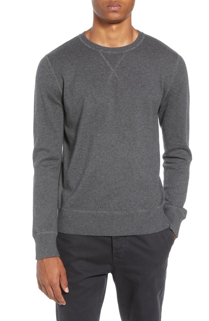 Men's Life/after/denim Tournament Slim Fit Crewneck Sweater, Size - Grey
