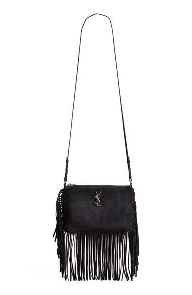 Saint Laurent Fringe Suede Crossbody Bag -