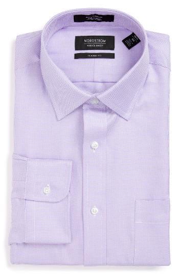 Men's Nordstrom Men's Shop Classic Fit Microgrid Dress Shirt .5 33 - Purple