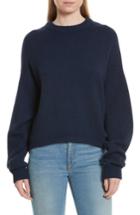 Women's Tibi Sculpted Sleeve High/low Cashmere Sweater - Blue