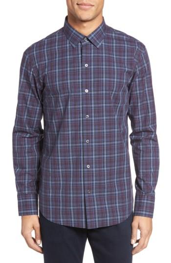 Men's Zachary Prell Bulatao Trim Fit Plaid Sport Shirt - Purple