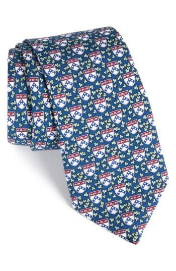 Men's Vineyard Vines University Of Pennsylvania Ivy Silk Tie, Size - Blue