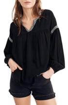 Women's Madewell Blouson Sleeve Top - Black