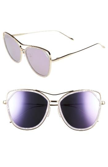 Women's Bonnie Clyde Grand 56mm Polarized Cat Eye Sunglasses - Lavender