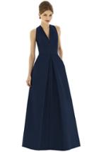 Women's Alfred Sung Dupioni A-line Gown - Blue