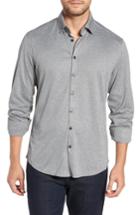 Men's Stone Rose Trim Fit Tech Knit Sport Shirt - Black