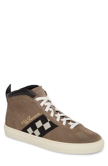 Men's Bally Vita Checkered High Top Sneaker D - Beige