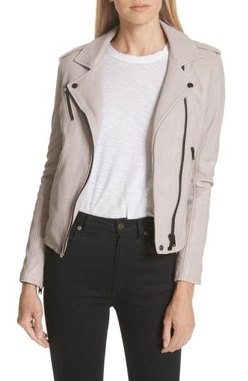 Women's Iro Leather Moto Jacket Us / 44 Fr - Pink