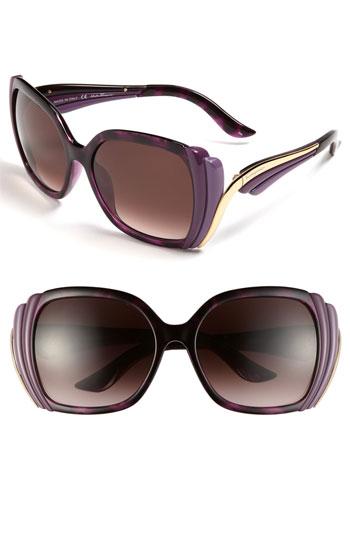 Salvatore Ferragamo Oversized Sunglasses Purple Tortoise
