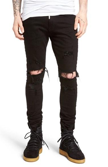 Men's Represent Destroyer Skinny Fit Jeans - Black