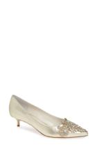 Women's Something Bleu Brinsley Embellished Pointy Toe Pump .5 M - Metallic