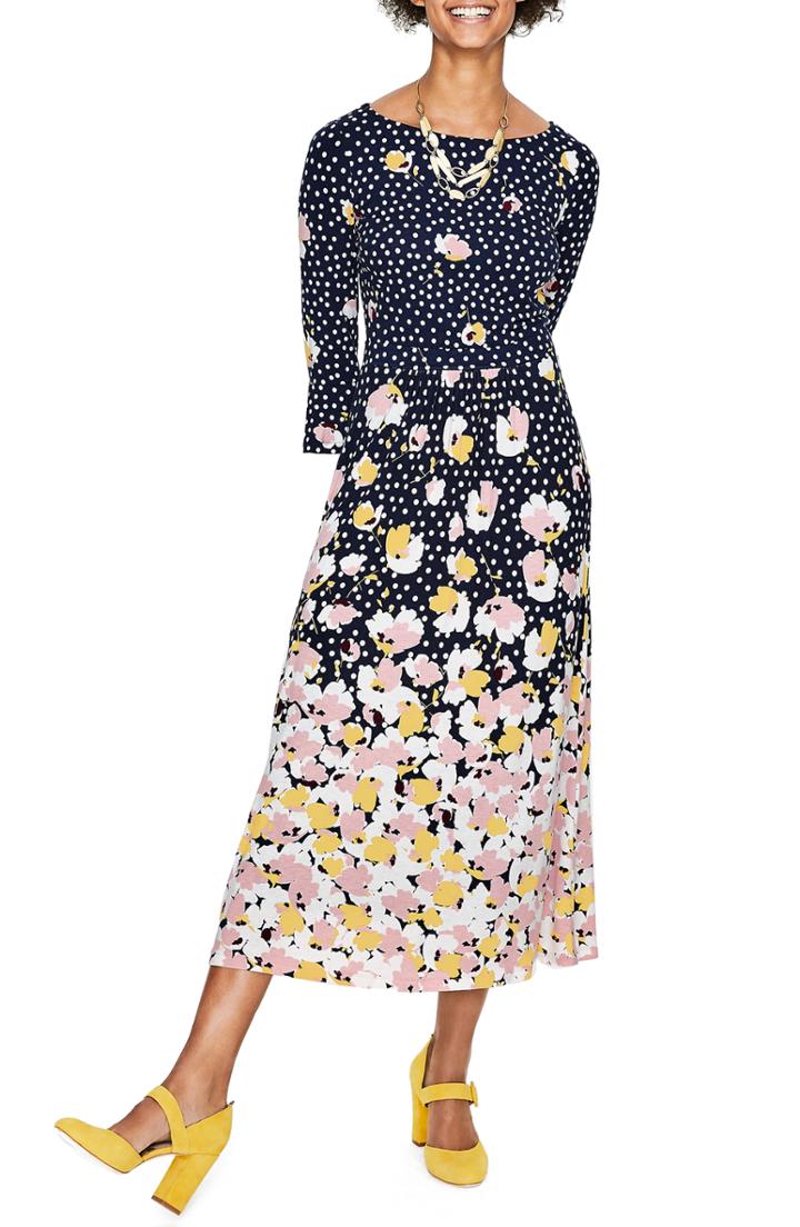 Women's Boden Blossom Jersey Midi Dress