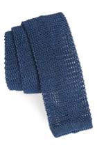 Men's Michael Bastian Solid Knit Silk Tie, Size - Blue
