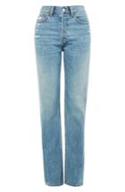 Women's Topshop Moto Distressed Boyfriend Nonstretch Jeans W X 30l (fits Like 28-29w) - Blue