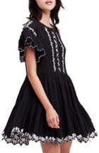 Women's Free People Santiago Embroidered Minidress - Black