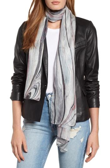 Women's Nordstrom Silk Chiffon Oblong Scarf, Size - Grey
