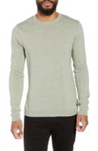 Men's Topman Twist Side Rib Crewneck Sweater - Green
