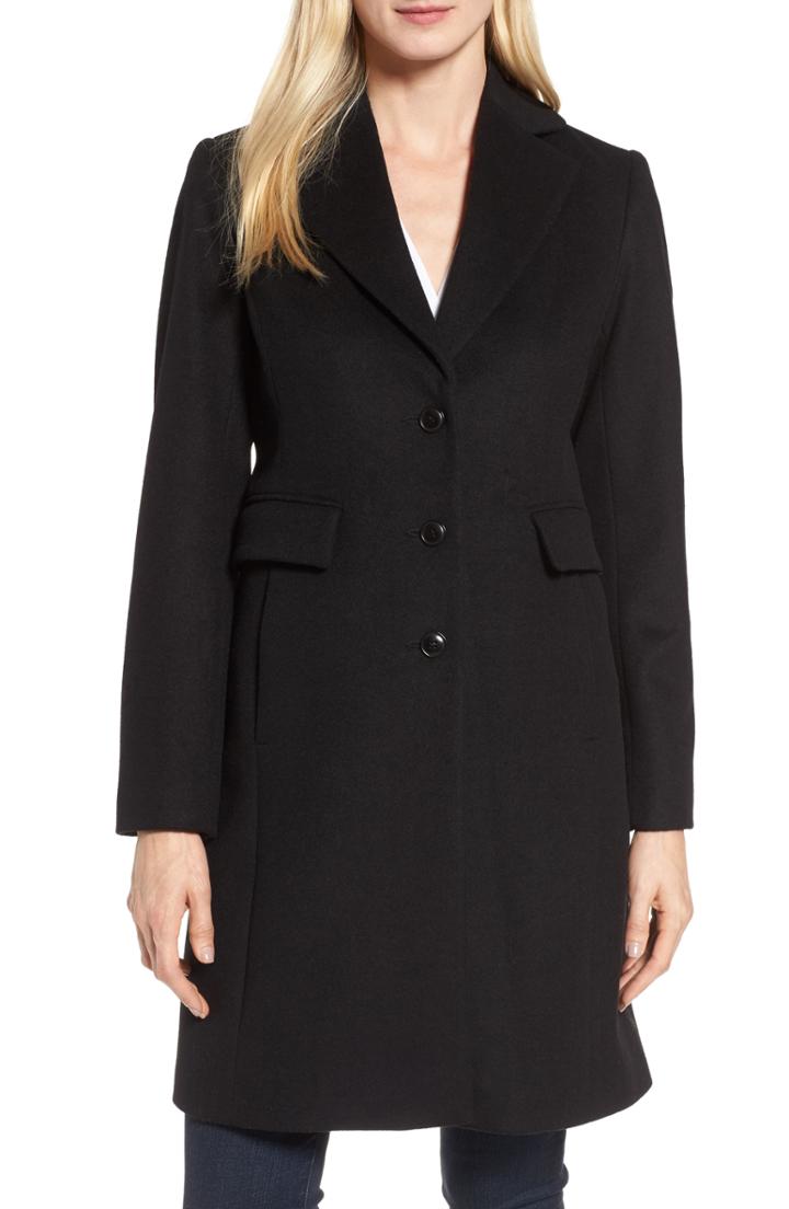Petite Women's Kristen Blake Walking Coat P - Black