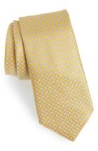 Men's Canali Neat Geometric Silk Tie, Size - Yellow
