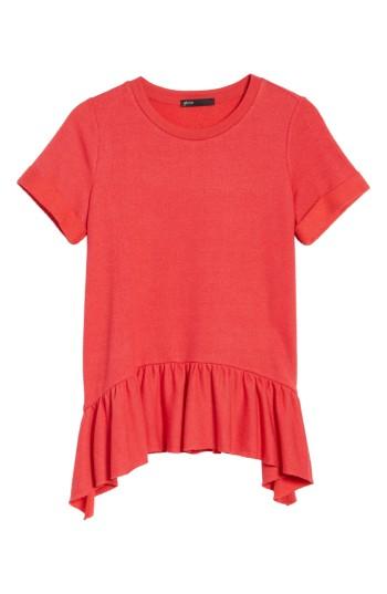 Women's Gibson Ruffle Hem Sweatshirt - Red