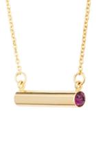 Women's Stella Valle February Crystal Bar Pendant Necklace