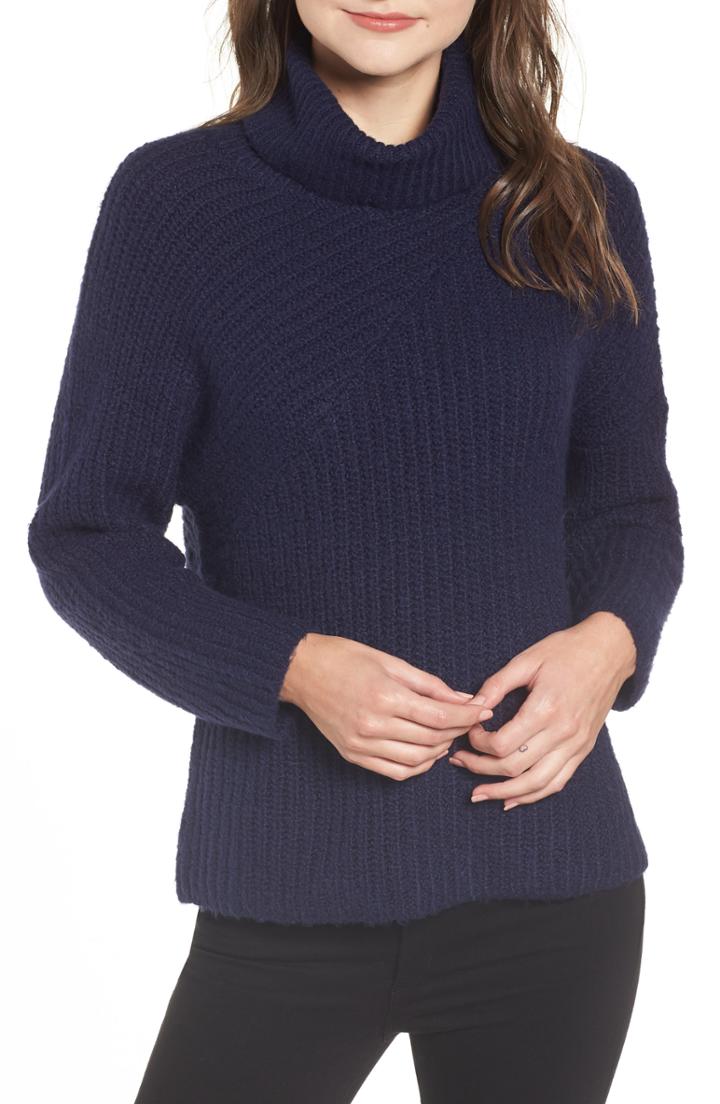 Women's Chelsea28 Cozy Chunky Turtleneck Sweater, Size - Blue