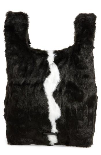 Kendall + Kylie Michelle Faux Fur Shopper - Black