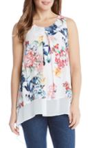 Women's Karen Kane Contrast Hem Crepe Handkerchief Top
