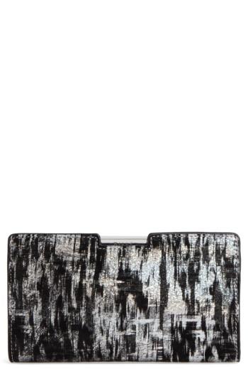 Milly Brushstroke Suede Frame Clutch -