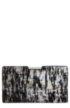 Milly Brushstroke Suede Frame Clutch -