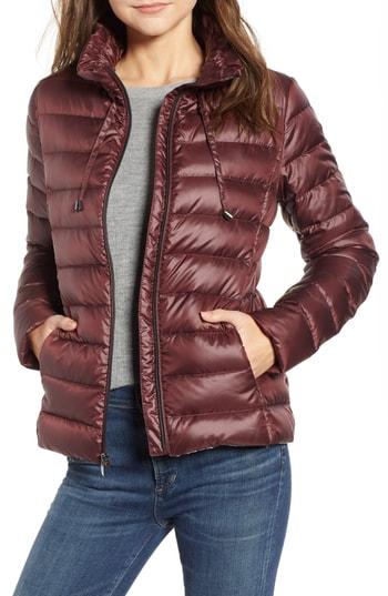 Women's Via Spiga Packable Down Coat - Red