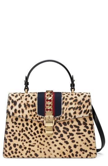 Gucci Medium Sylvie Top Handle Genuine Calf Hair Shoulder Bag -