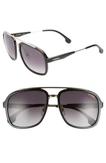 Men's Carrera Eyewear 57mm Navigator Sunglasses - Gold Black