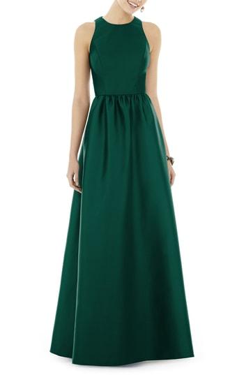 Women's Alfred Sung Sateen Gown - Green