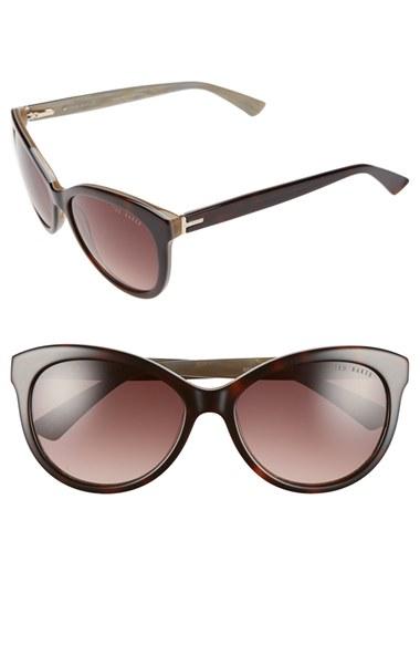 Women's Ted Baker London 56mm Cat Eye Sunglasses - Tortoise