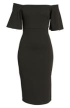 Women's Soprano Off The Shoulder Ponte Body-con Dress - Black