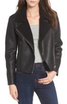 Women's Vigoss Fleece Collar Moto Jacket - Black