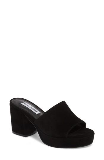 Women's Steve Madden Relax Platform Mule .5 M - Black