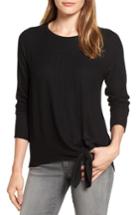 Women's Gibson Tie Front Cozy Fleece Pullover - Black