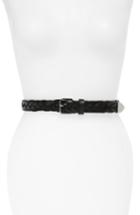 Women's Rebecca Minkoff Braided Leather Belt - Black / Nickel
