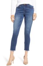 Women's Wit & Wisdom High Waist Fray Hem Skinny Ankle Jeans - Blue