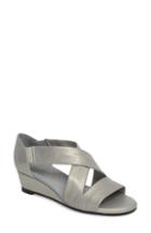 Women's David Tate Swell Cross Strap Wedge Sandal .5 M - Metallic